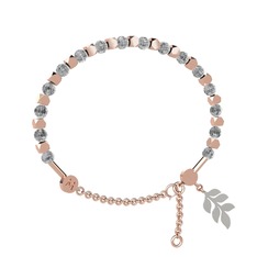 Beyaz zirkon 925 ayar rose altın kaplama gümüş bilezik