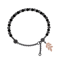 Mitra Başak Bilezik - Siyah zirkon 925 ayar siyah rodyum kaplama gümüş bilezik #pyiorb