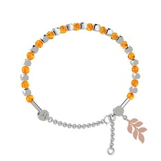 Sitrin 14 ayar beyaz altın bilezik