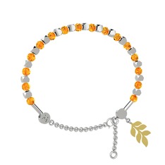 Sitrin 18 ayar beyaz altın bilezik