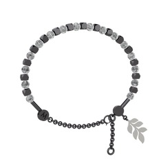 Mitra Başak Bilezik - Beyaz zirkon 925 ayar siyah rodyum kaplama gümüş bilezik #xjsfi1