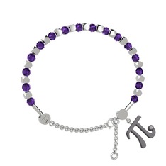 Mitra Pi Bilezik - Ametist ve swarovski 8 ayar beyaz altın bilezik #106vi0h