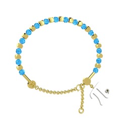 Mitra Pi Bilezik - Akuamarin ve peridot 8 ayar altın bilezik #10lo281