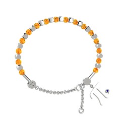 Mitra Pi Bilezik - Sitrin ve lab safir 925 ayar gümüş bilezik #130mpdg