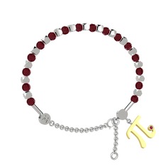 Kök yakut ve rodolit garnet 925 ayar gümüş bilezik