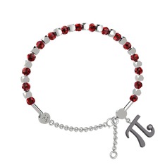 Mitra Pi Bilezik - Garnet ve swarovski 18 ayar beyaz altın bilezik #16uay7j