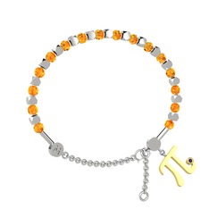 Mitra Pi Bilezik - Sitrin ve ametist 18 ayar beyaz altın bilezik #17w77gv