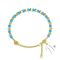 Mitra Pi Bilezik - Akuamarin ve swarovski 14 ayar altın bilezik #18rav10