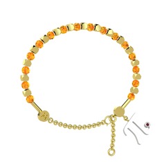 Mitra Pi Bilezik - Sitrin ve kök yakut 14 ayar altın bilezik #1axc5r1