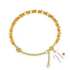 Mitra Pi Bilezik - Sitrin ve rodolit garnet 925 ayar altın kaplama gümüş bilezik #1b3xmnv