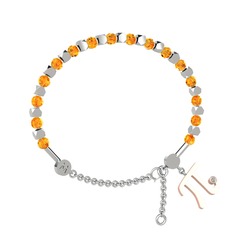 Mitra Pi Bilezik - Sitrin ve swarovski 14 ayar beyaz altın bilezik #1b8cvsh