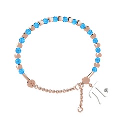 Mitra Pi Bilezik - Akuamarin ve pırlanta 8 ayar rose altın bilezik (0.015 karat) #1enjr2v