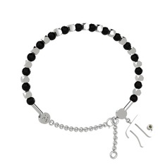 Mitra Pi Bilezik - Siyah zirkon ve peridot 925 ayar gümüş bilezik #1fe5su6