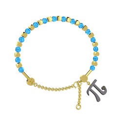 Mitra Pi Bilezik - Akuamarin ve peridot 14 ayar altın bilezik #1fg3x0u