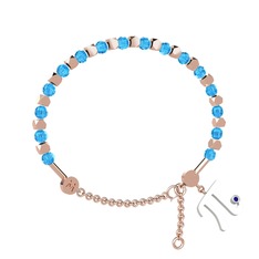 Mitra Pi Bilezik - Akuamarin ve lab safir 18 ayar rose altın bilezik #1jgdyu