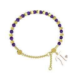 Mitra Pi Bilezik - Ametist ve swarovski 14 ayar altın bilezik #1l9a6l1