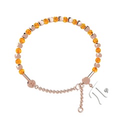 Mitra Pi Bilezik - Sitrin ve swarovski 8 ayar rose altın bilezik #1lv5obz