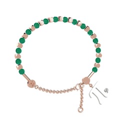 Mitra Pi Bilezik - Kök zümrüt ve swarovski 8 ayar rose altın bilezik #1lvq8m9