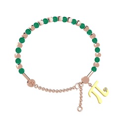 Mitra Pi Bilezik - Kök zümrüt ve swarovski 14 ayar rose altın bilezik #1n56brz