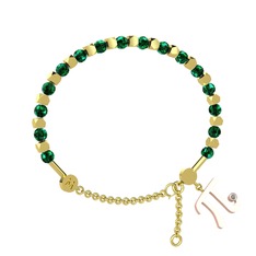 Mitra Pi Bilezik - Yeşil kuvars ve pırlanta 18 ayar altın bilezik (0.015 karat) #1q6d6sv
