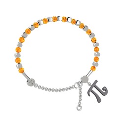 Mitra Pi Bilezik - Sitrin ve pırlanta 14 ayar beyaz altın bilezik (0.015 karat) #1q9fxtm