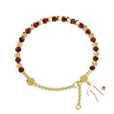 Garnet ve peridot 925 ayar altın kaplama gümüş bilezik