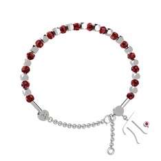 Mitra Pi Bilezik - Garnet ve rodolit garnet 8 ayar beyaz altın bilezik #1ryyb51