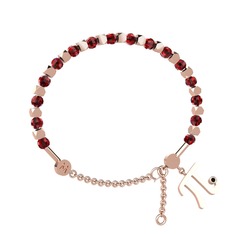 Mitra Pi Bilezik - Garnet ve siyah zirkon 18 ayar rose altın bilezik #1rzgtp5