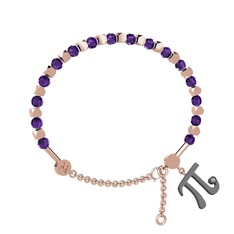 Mitra Pi Bilezik - Ametist ve swarovski 18 ayar rose altın bilezik #1slfv5a