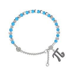 Mitra Pi Bilezik - Akuamarin ve swarovski 8 ayar beyaz altın bilezik #1sy0xpl