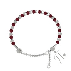 Mitra Pi Bilezik - Kök yakut ve swarovski 14 ayar beyaz altın bilezik #1tev58v