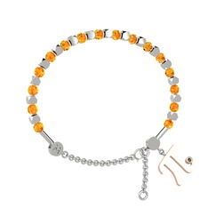 Mitra Pi Bilezik - Sitrin ve peridot 18 ayar beyaz altın bilezik #1tugsyc