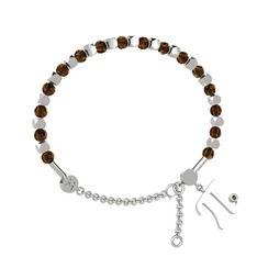 Mitra Pi Bilezik - Dumanlı kuvars ve peridot 925 ayar gümüş bilezik #1uz68dh