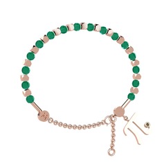 Kök zümrüt ve peridot 18 ayar rose altın bilezik