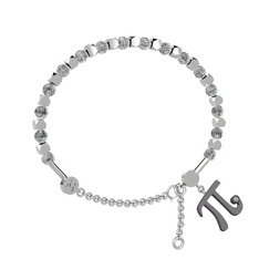 Mitra Pi Bilezik - Beyaz zirkon ve swarovski 14 ayar beyaz altın bilezik #225gm9