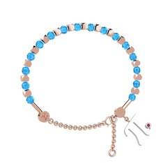 Mitra Pi Bilezik - Akuamarin ve rodolit garnet 18 ayar rose altın bilezik #99z63o