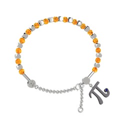 Mitra Pi Bilezik - Sitrin ve lab safir 18 ayar beyaz altın bilezik #9mtcll