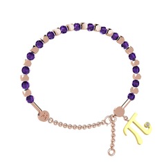 Mitra Pi Bilezik - Ametist ve swarovski 14 ayar rose altın bilezik #a2vnq2