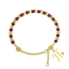 Mitra Pi Bilezik - Garnet ve swarovski 925 ayar altın kaplama gümüş bilezik #e1ejbq