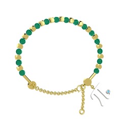 Mitra Pi Bilezik - Kök zümrüt ve akuamarin 14 ayar altın bilezik #f2g7uz