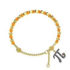 Sitrin 925 ayar altın kaplama gümüş bilezik