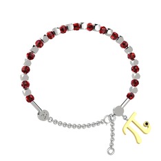 Mitra Pi Bilezik - Garnet ve siyah zirkon 925 ayar gümüş bilezik #h0vj6n