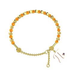 Mitra Pi Bilezik - Sitrin ve ametist 14 ayar altın bilezik #j41pqw