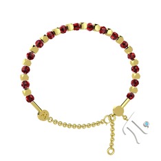 Garnet ve akuamarin 14 ayar altın bilezik