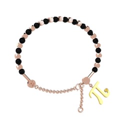 Mitra Pi Bilezik - Siyah zirkon ve sitrin 14 ayar rose altın bilezik #l3phl6