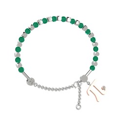 Kök zümrüt ve swarovski 8 ayar beyaz altın bilezik