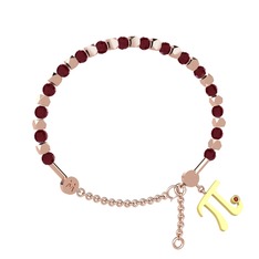 Mitra Pi Bilezik - Kök yakut ve garnet 18 ayar rose altın bilezik #otf3bc