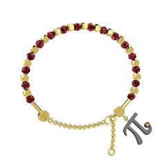 Garnet ve sitrin 8 ayar altın bilezik
