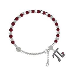 Mitra Pi Bilezik - Kök yakut ve rodolit garnet 925 ayar gümüş bilezik #pr0188