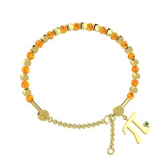 Sitrin ve yeşil kuvars 8 ayar altın bilezik